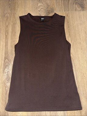 Express Brown body contour Crewneck Sleeveless Tank